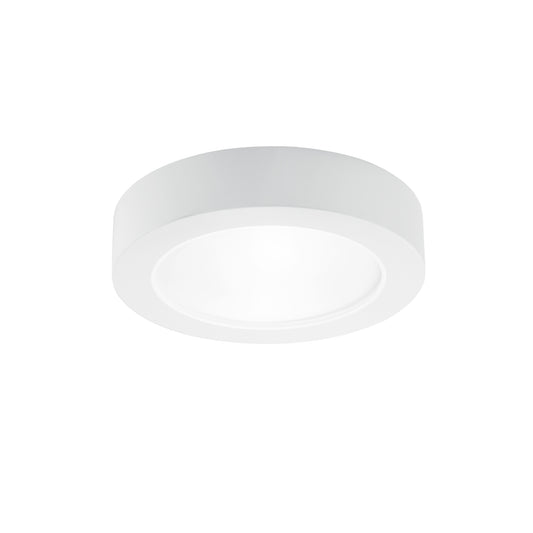 Plafoniera GABRIEL rotonda in gesso bianco verniciabile con diffusore in vetro