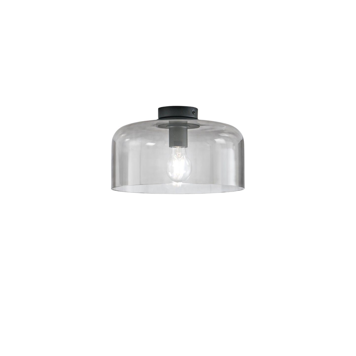 Plafoniera GIBUS in vetro grigio 30 cm.Ø