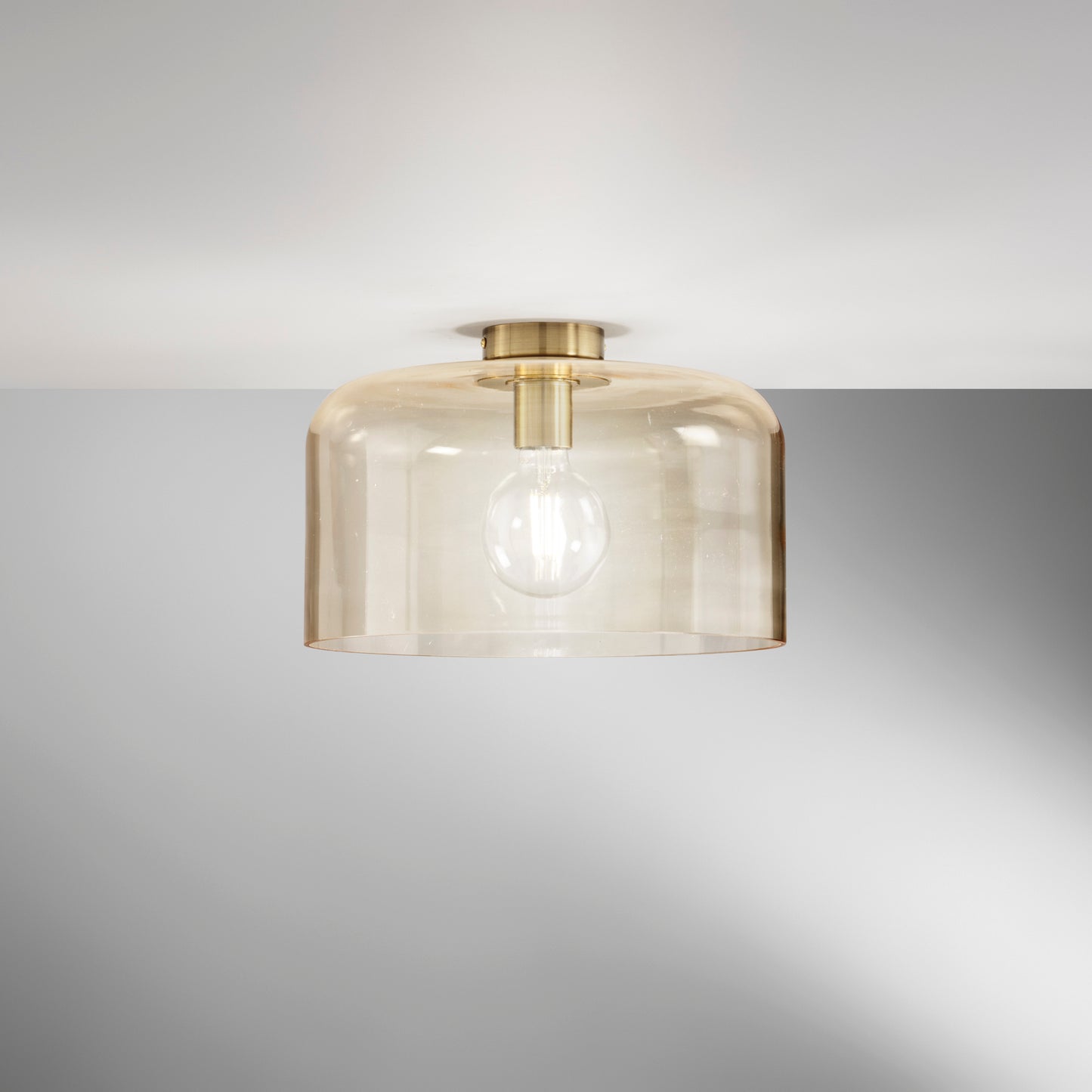 Plafoniera GIBUS in vetro ambrato 35 cm. Ø