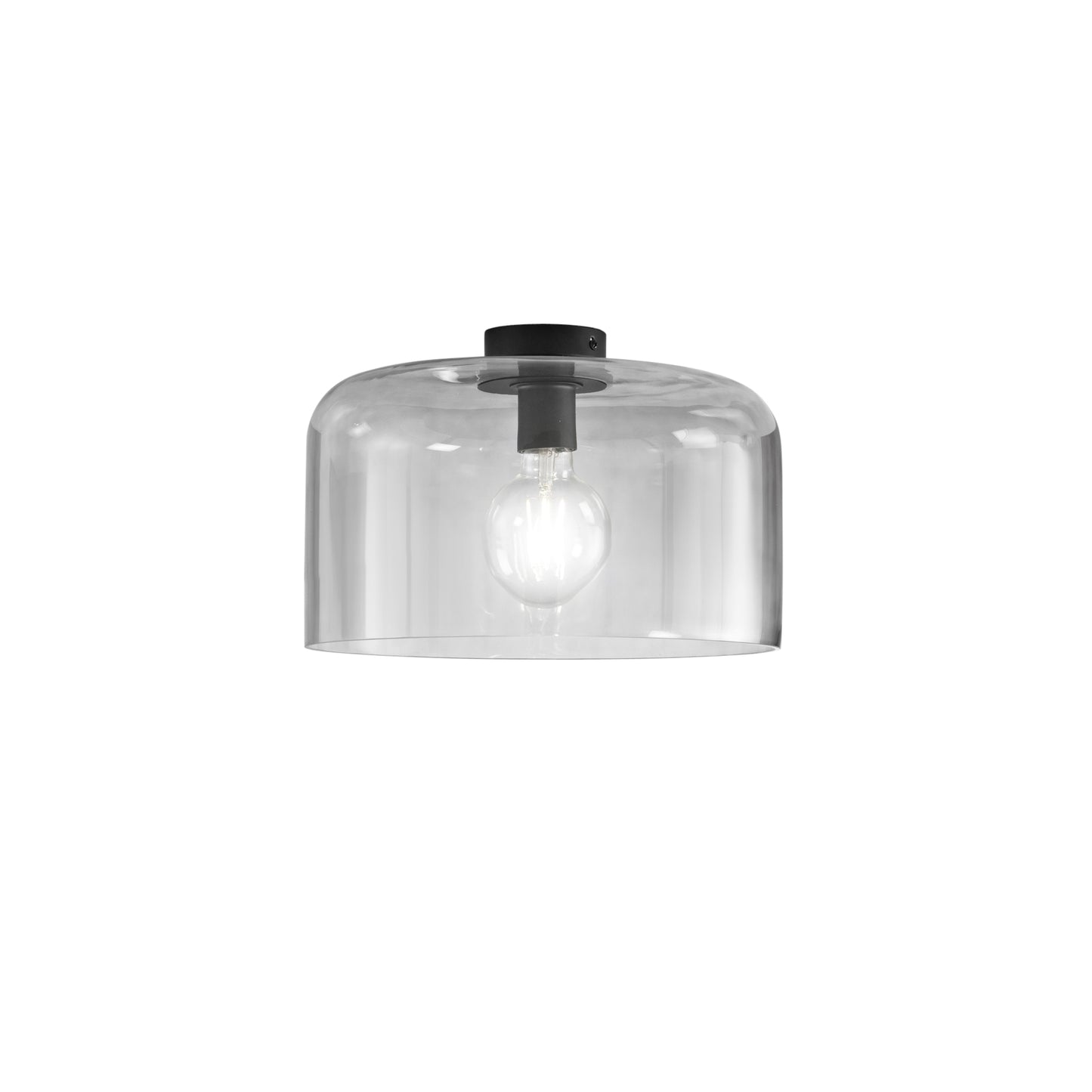 Plafoniera GIBUS in vetro grigio 35 cm. Ø
