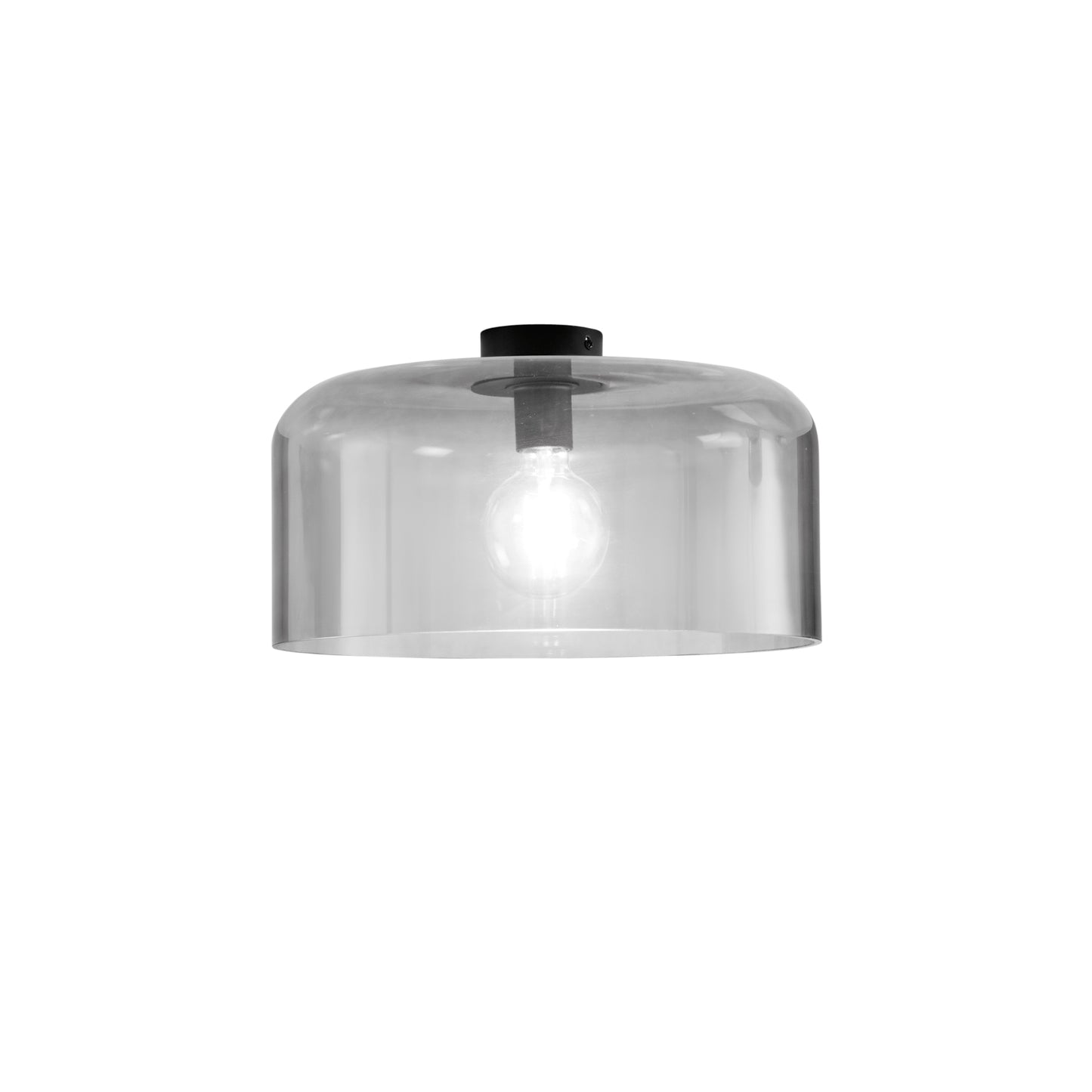 Plafoniera GIBUS in vetro grigio 40 cm. Ø
