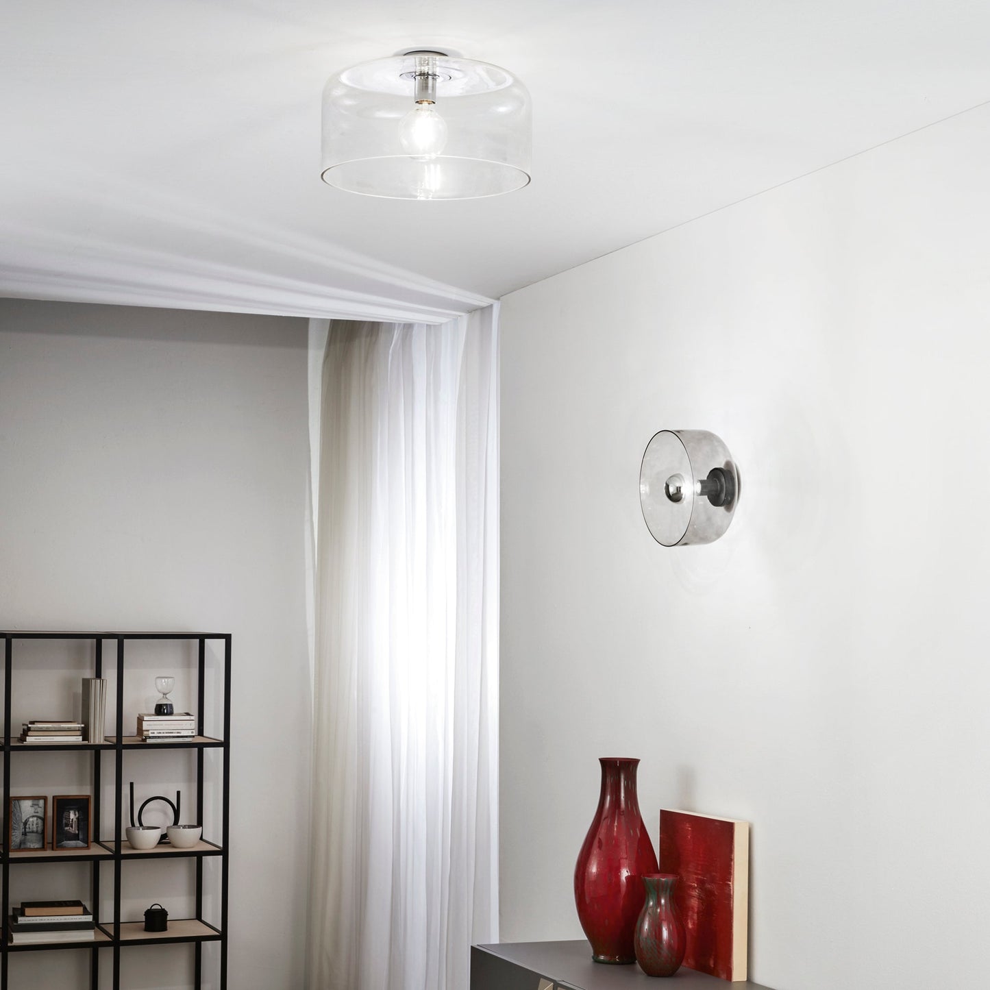 Plafoniera GIBUS in vetro trasparente 40 cm. Ø
