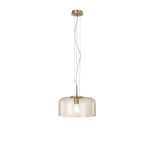 Sospensione GIBUS in vetro ambrato 30 cm. Ø