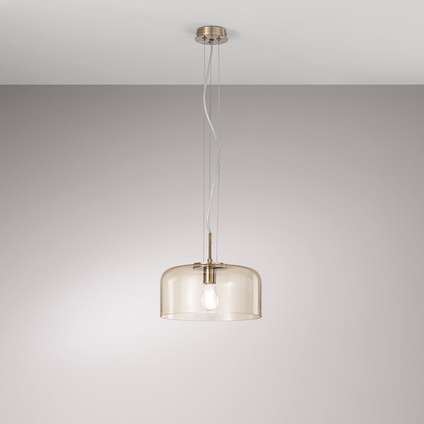Sospensione GIBUS in vetro ambrato 30 cm. Ø