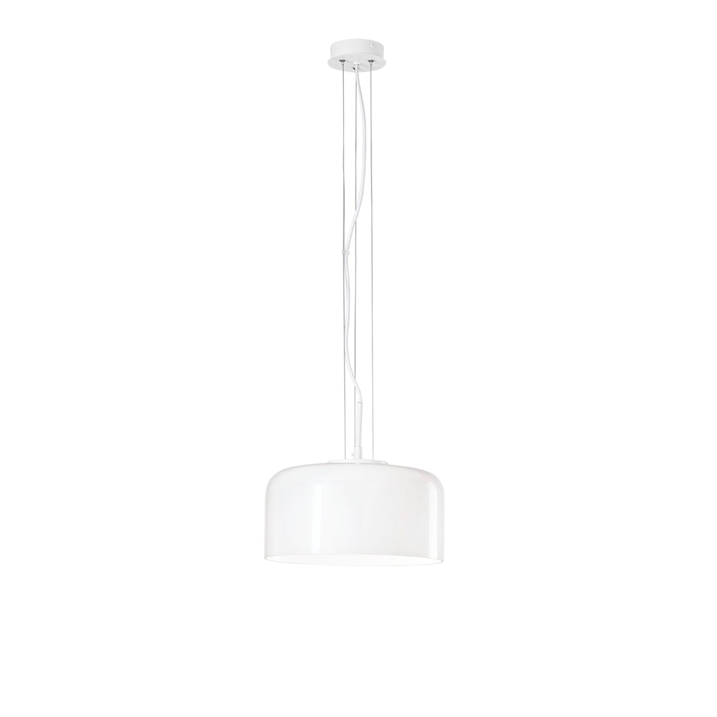 Sospensione GIBUS in vetro bianco 30 cm. Ø