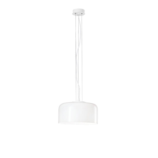 Sospensione GIBUS in vetro bianco 30 cm. Ø
