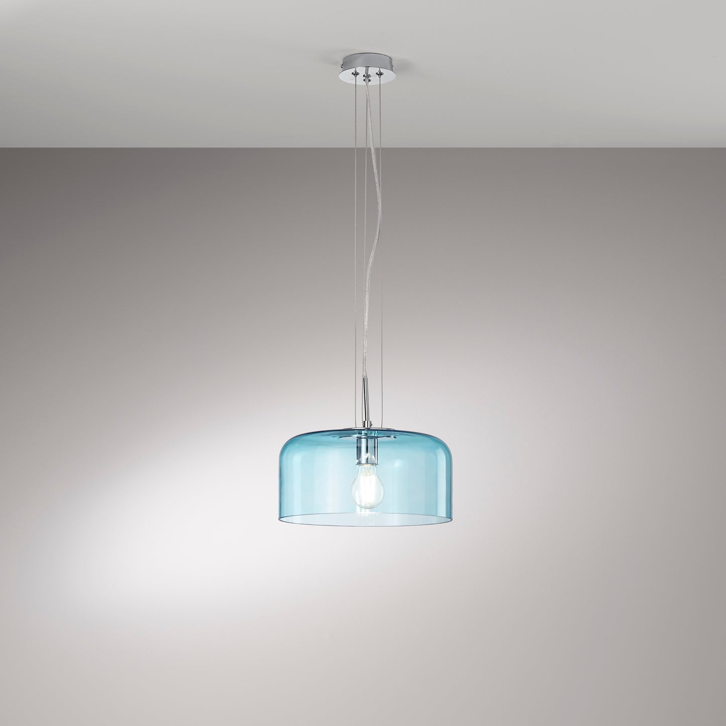 Sospensione GIBUS in vetro blu 30 cm. Ø