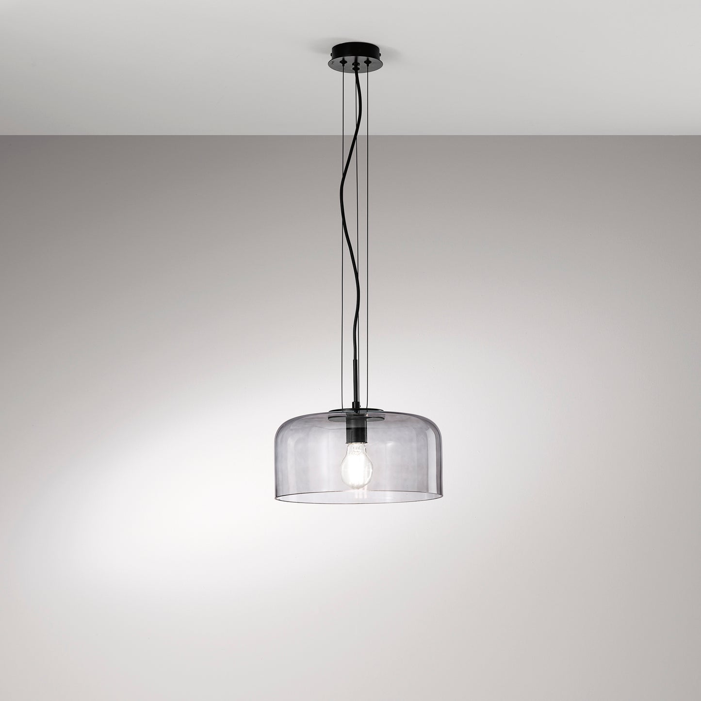 Sospensione GIBUS in vetro grigio 30 cm. Ø