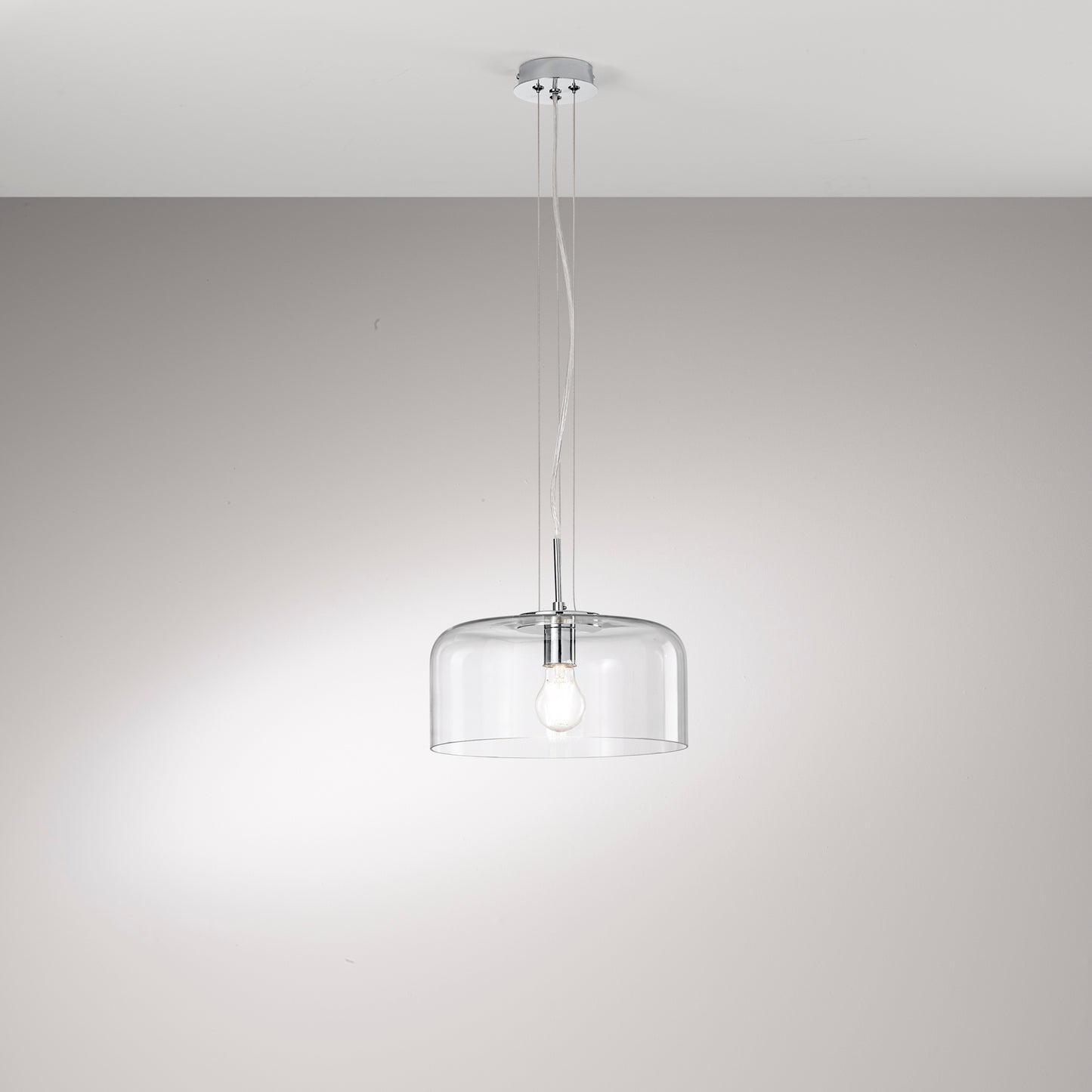 Sospensione GIBUS in vetro trasparente 30 cm. Ø