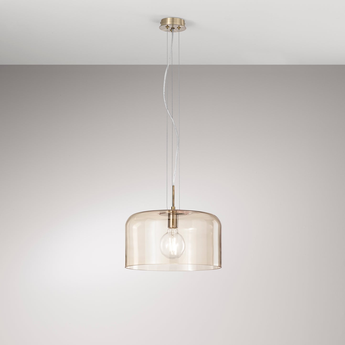 Sospensione GIBUS in vetro ambrato 35 cm. Ø