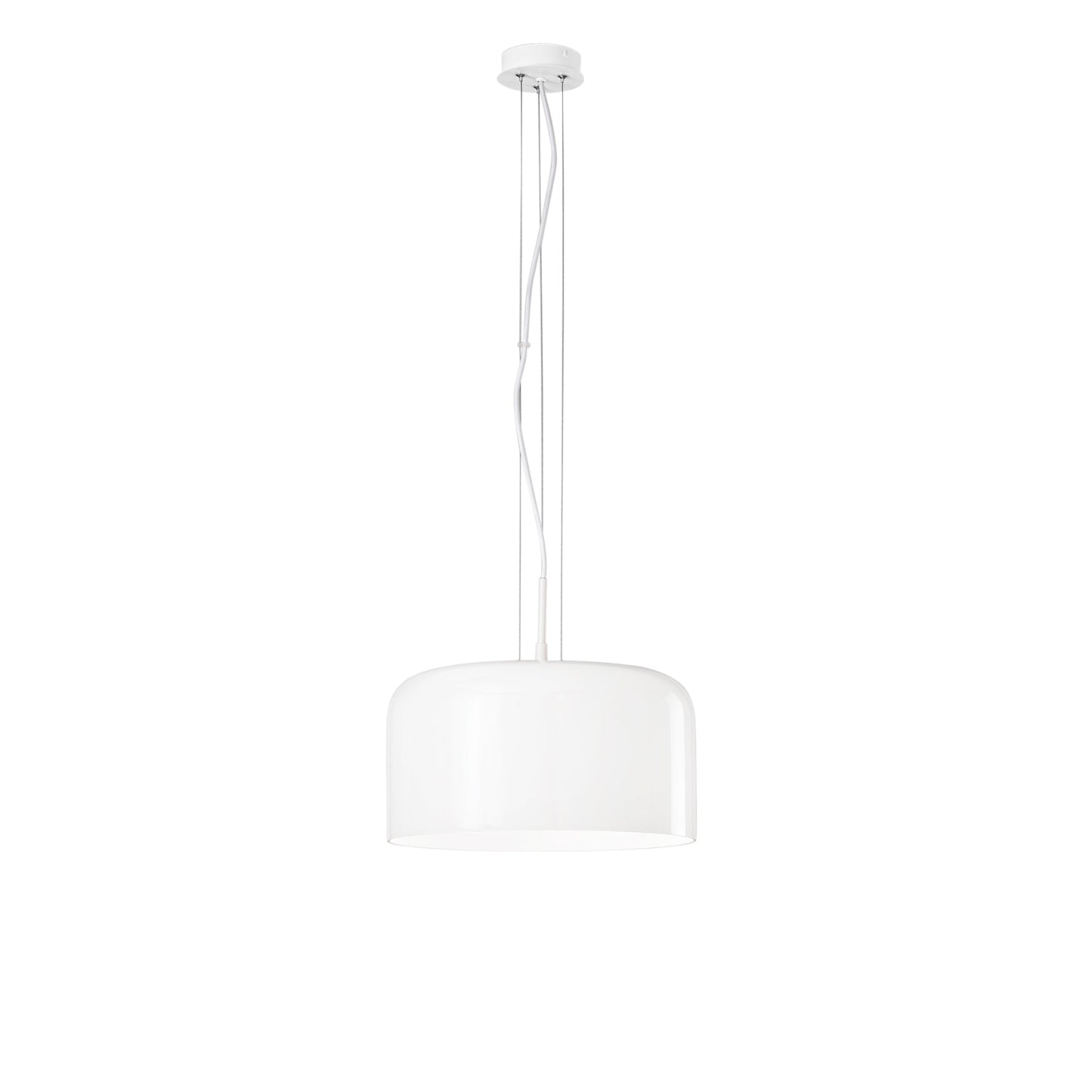 Sospensione GIBUS in vetro bianco 35 cm. Ø