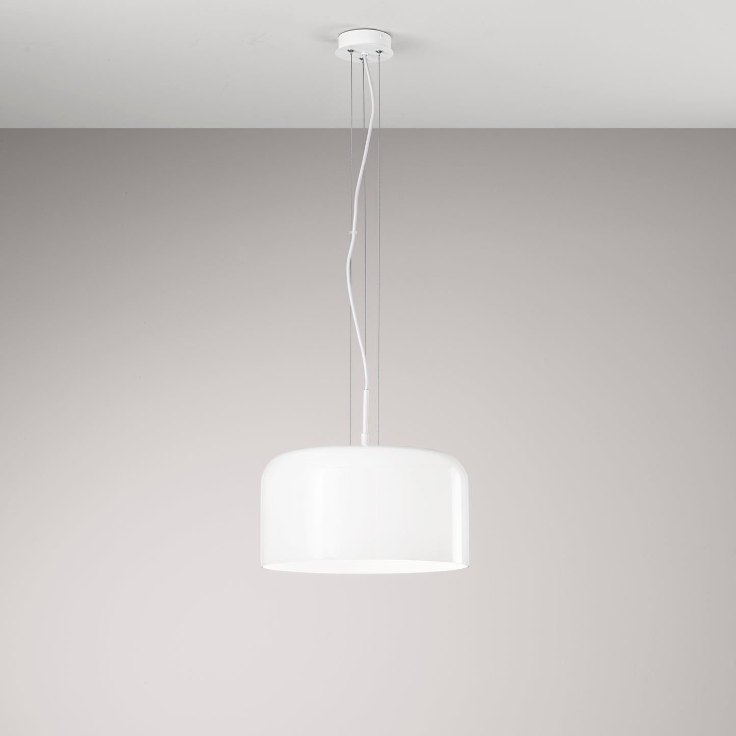 Sospensione GIBUS in vetro bianco 35 cm. Ø