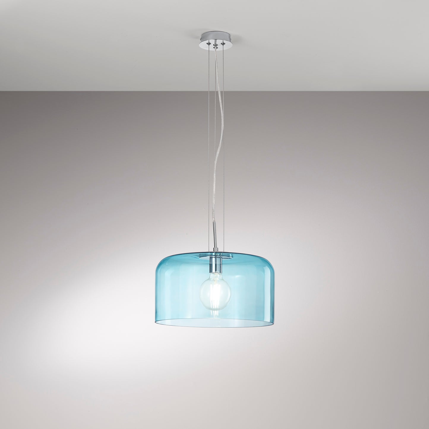 Sospensione GIBUS in vetro blu 35 cm. Ø