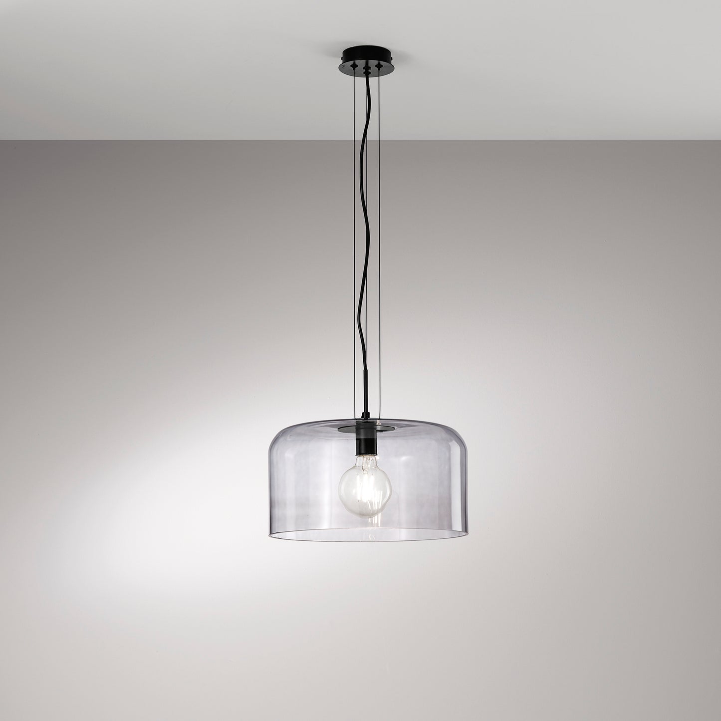 Sospensione GIBUS in vetro grigio 35 cm. Ø