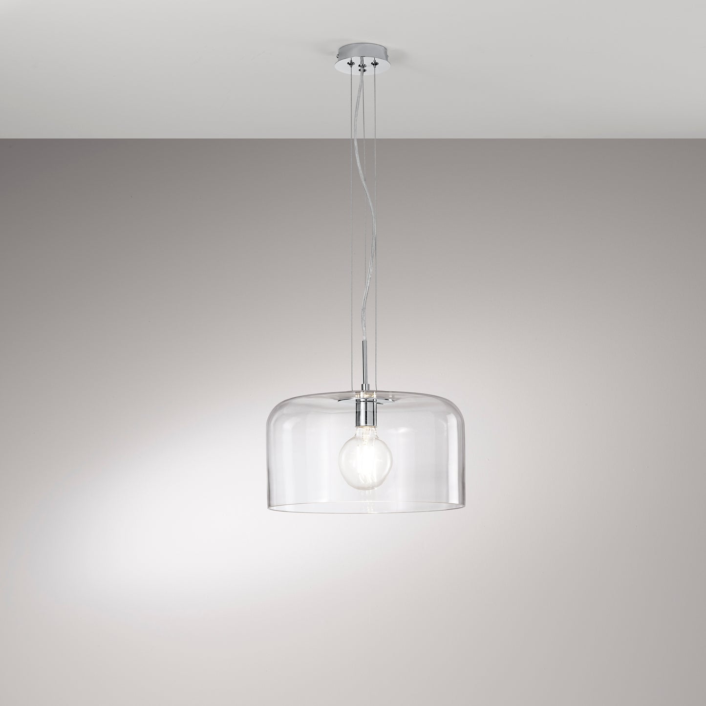 Sospensione GIBUS in vetro trasparente 35 cm. Ø