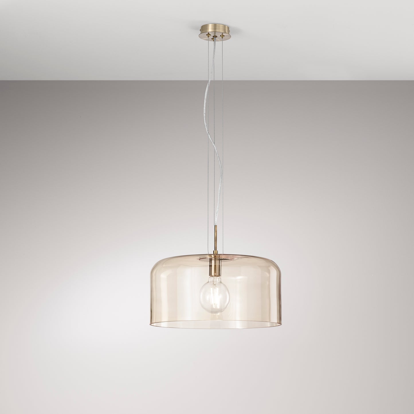 Sospensione GIBUS in vetro ambrato 40 cm. Ø