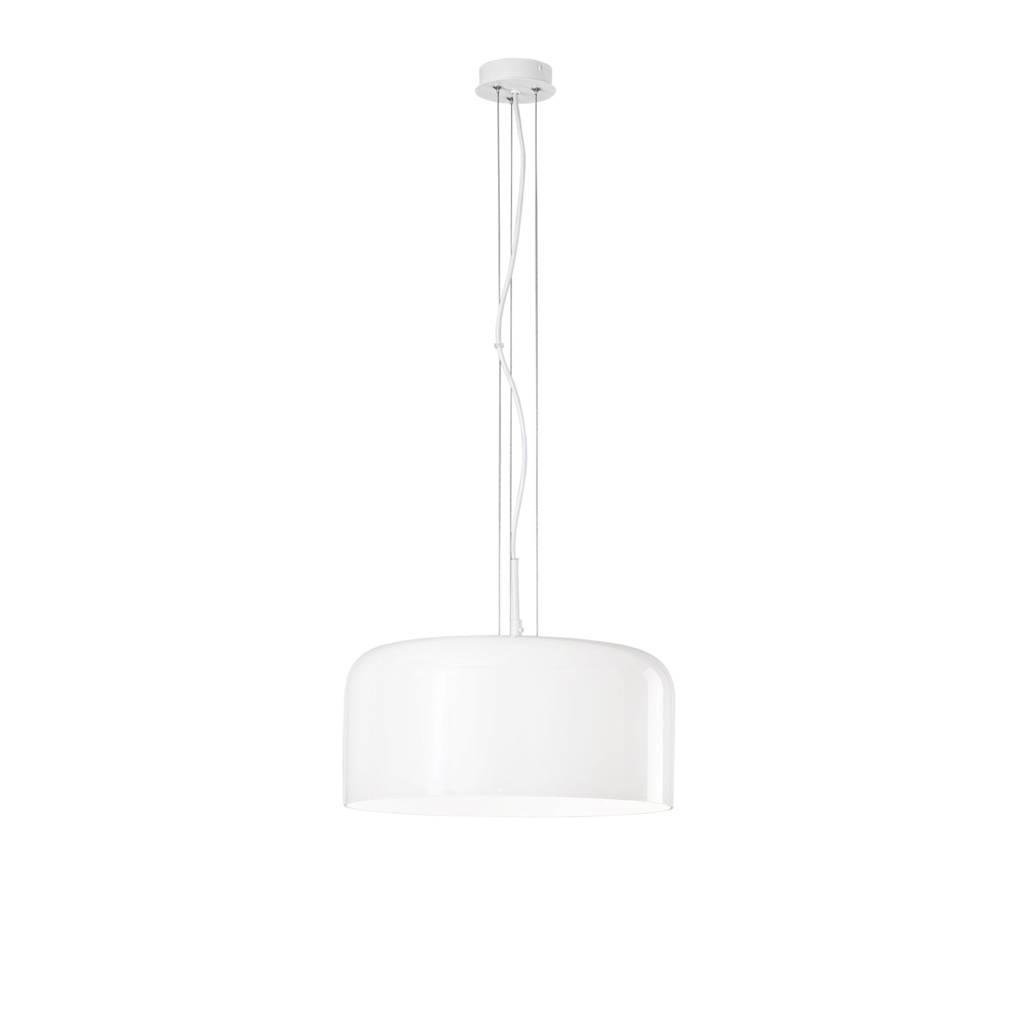 Sospensione GIBUS in vetro bianco 40 cm. Ø