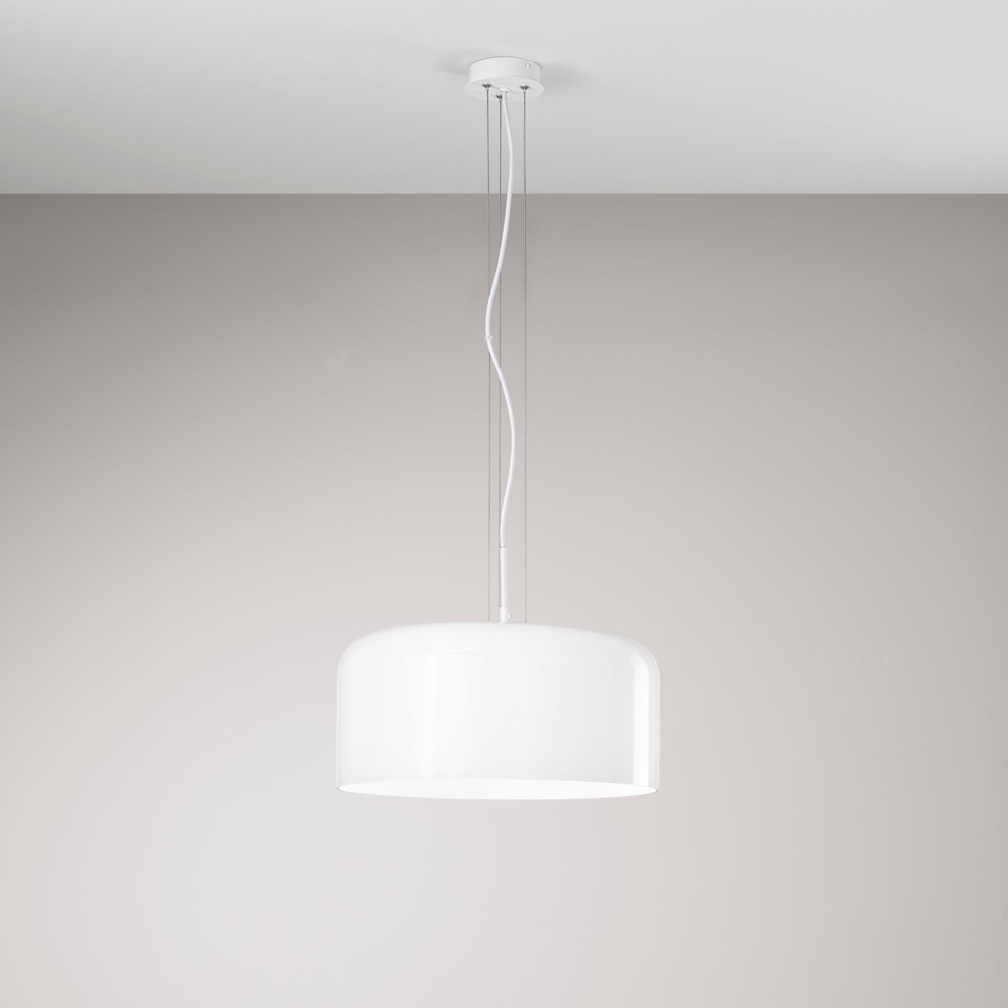 Sospensione GIBUS in vetro bianco 40 cm. Ø