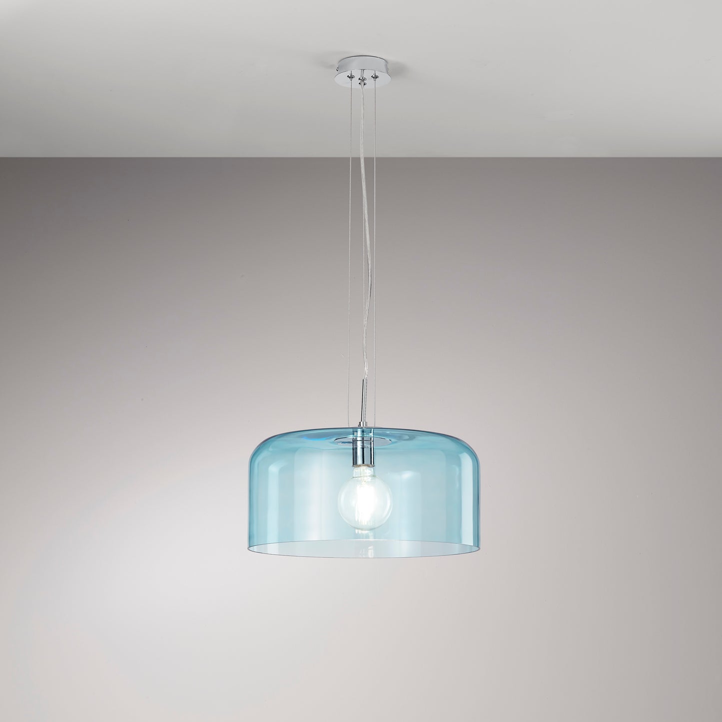 Sospensione GIBUS in vetro blu 40 cm. Ø