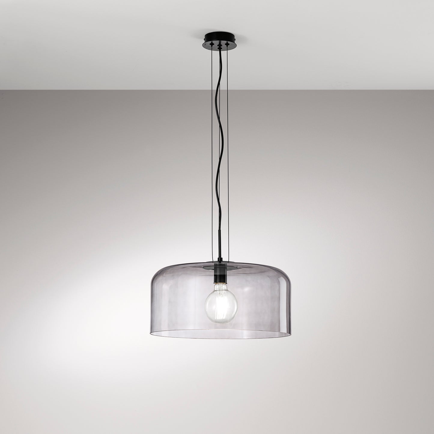 Sospensione GIBUS in vetro grigio 40 cm. Ø