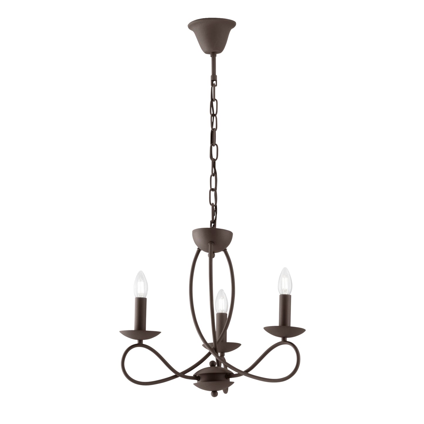 Lampadario a sospensione GINEVRA in metallo corten a tre luci