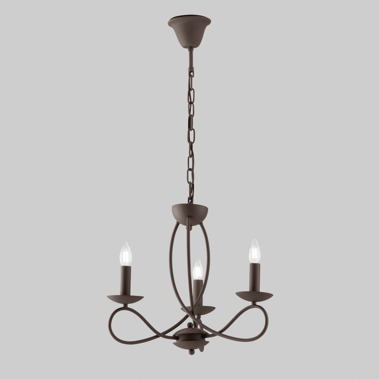 Lampadario a sospensione GINEVRA in metallo corten a tre luci