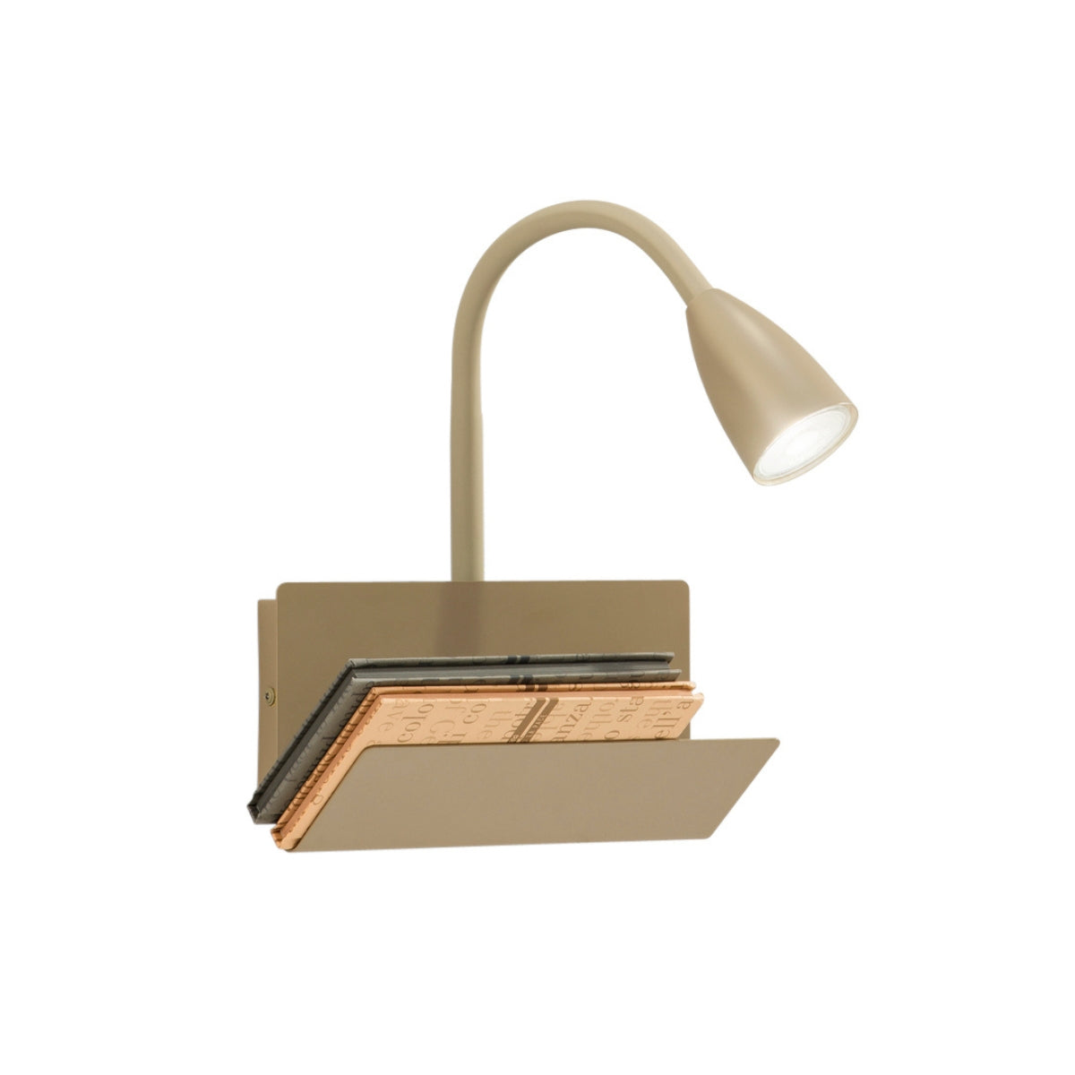 Applique GULP in metallo fango con braccio flessibile ed entrata USB 2A e Type-C