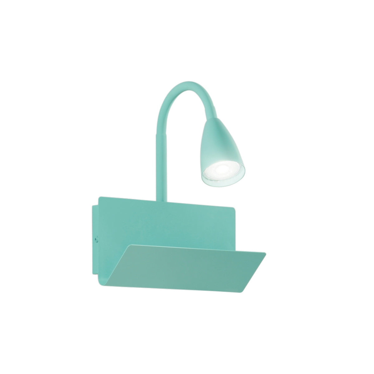 Applique GULP in metallo verde con braccio flessibile ed entrata USB 2A e Type-C