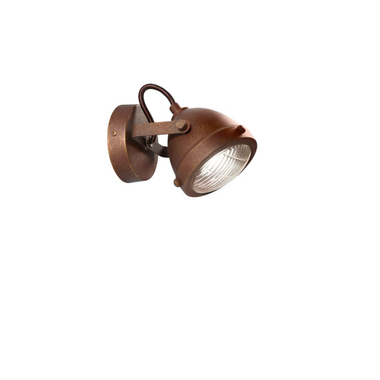 Plafone HABANA in metallo ruggine con diffusore in vetro