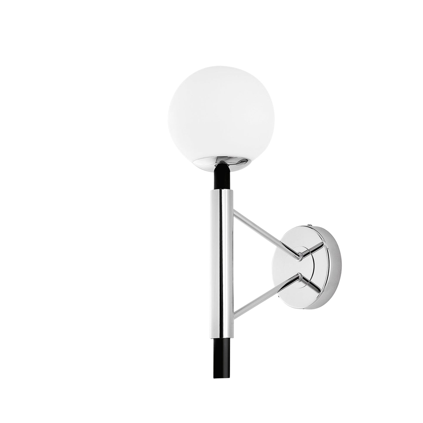 Applique HAMMOND in metallo cromato con diffusore in vetro