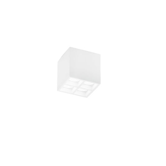 Plafoniera componibile HAPIS quadrtata in gesso bianco verniciabile 4 punti luce