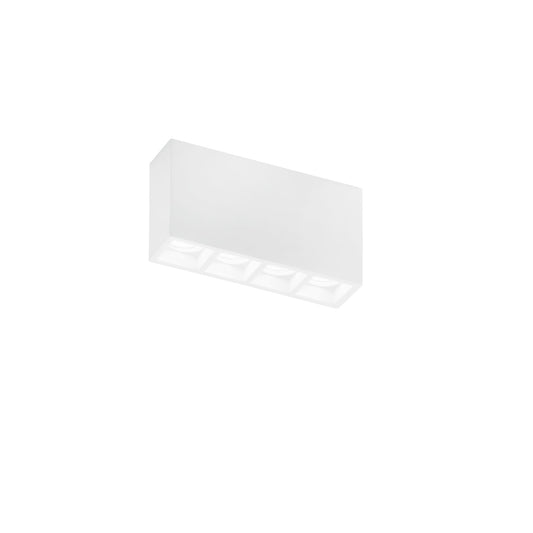 Plafoniera componibile HAPIS rettangolare in gesso bianco verniciabile 4 punti luce