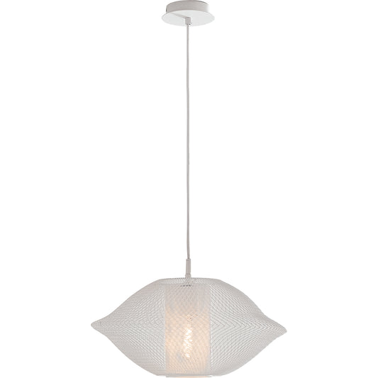 Sospensione HAREM in metallo bianco a rete con cavo in tessuto 40 cm.