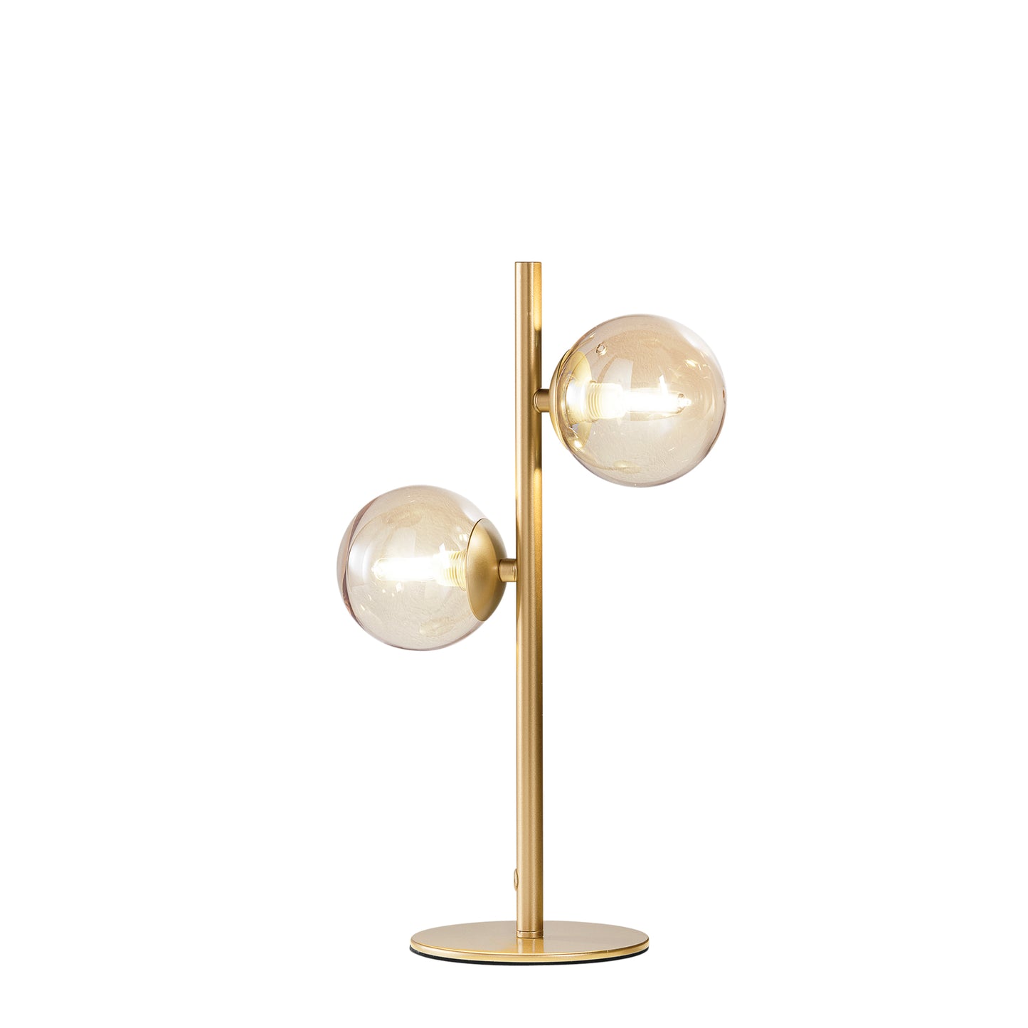 Lampada da tavolo HONEY in metallo ottone con diffusori in vetro champagne