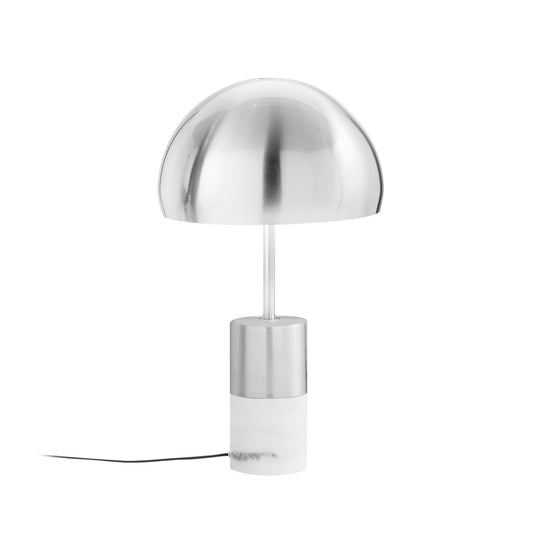 Lampada da tavolo IGEA in metallo nichel con base marmo