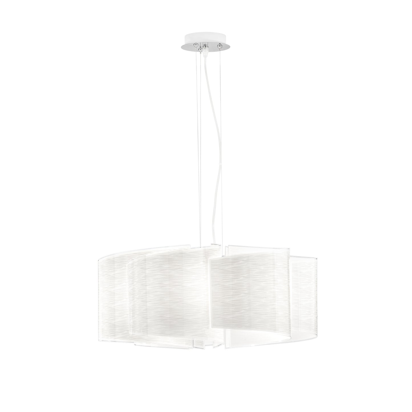 Sospensione JOYCE in vetro bianco 60 cm.