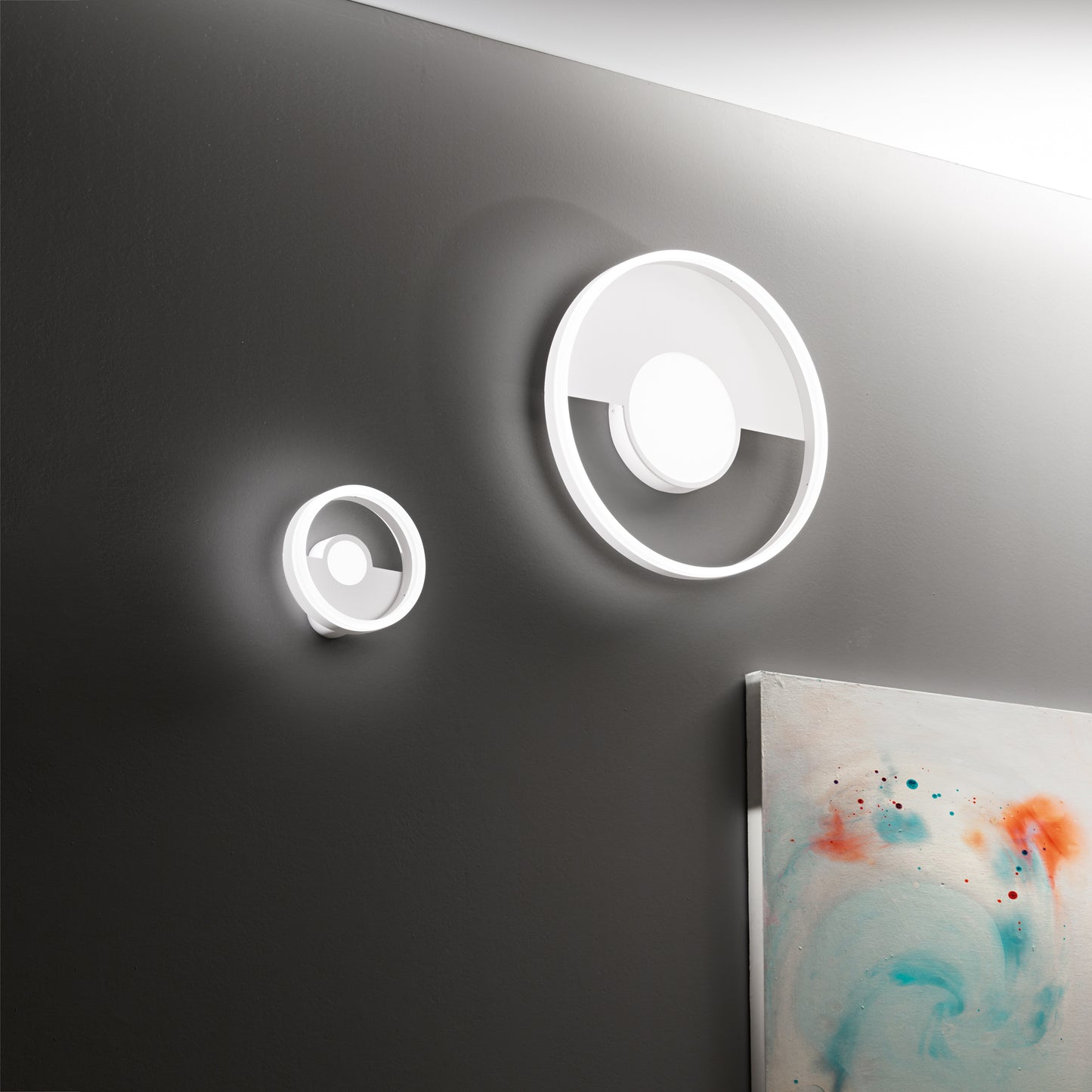 Plafoniera LED KANDINSKY in metallo bianco 20cm. Ø - CCT