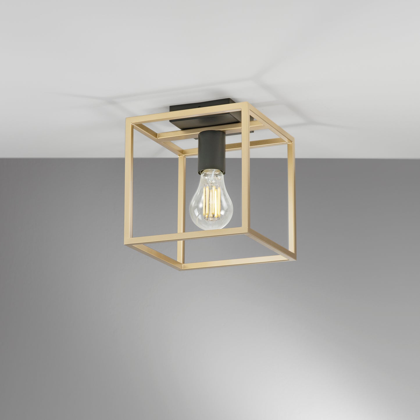 Plafoniera KIMERA in metallo nero e oro 1 luce