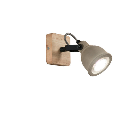 Plafone KISA con base in legno e 1 diffusore in cemento