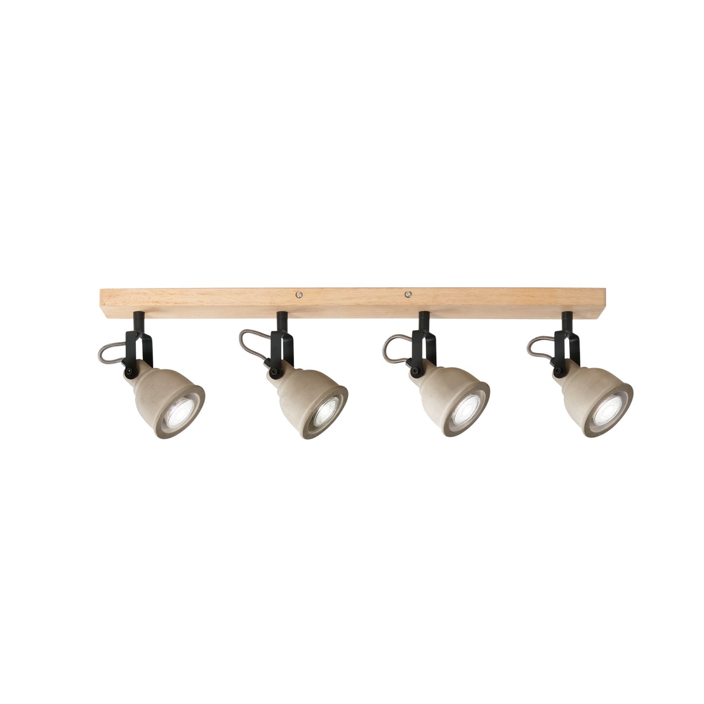 Plafone KISA con base in legno e 4 diffusori in cemento