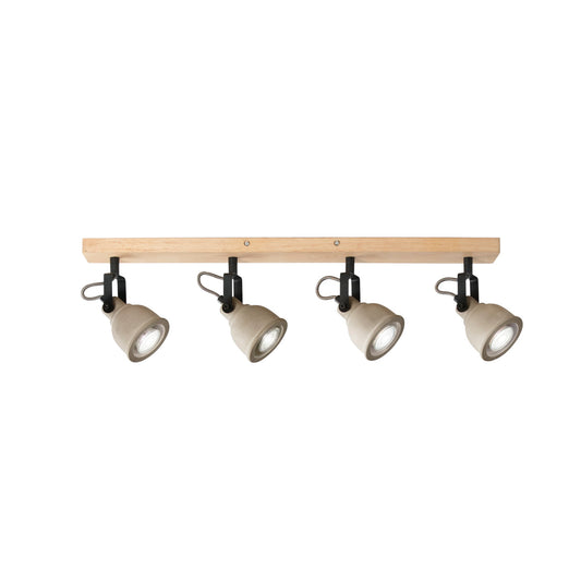 Plafone KISA con base in legno e 4 diffusori in cemento