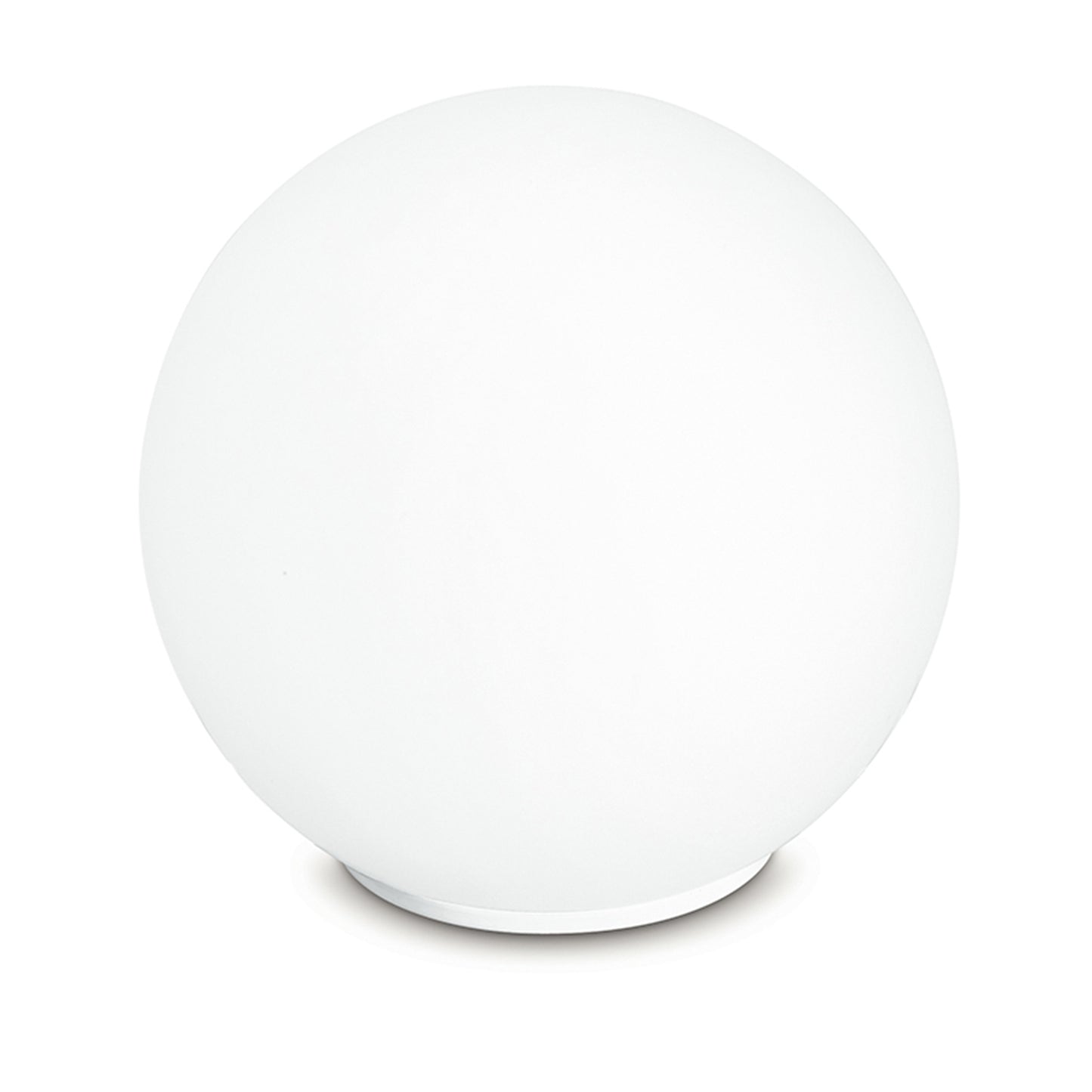 Lampada da tavolo CITY in metallo cromato e diffusore a sfera bianco 15 cm.