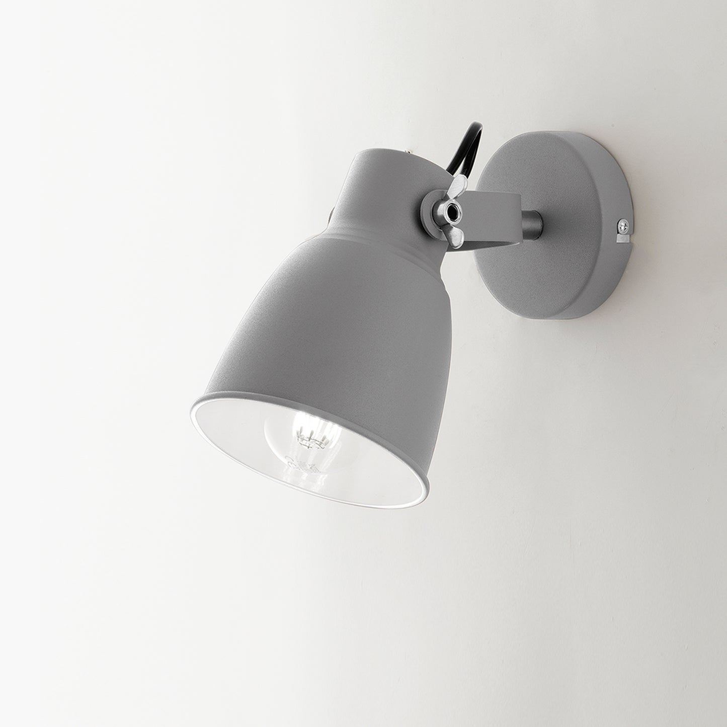 Plafone LEGEND in metallo grigio orientabile con interno bianco