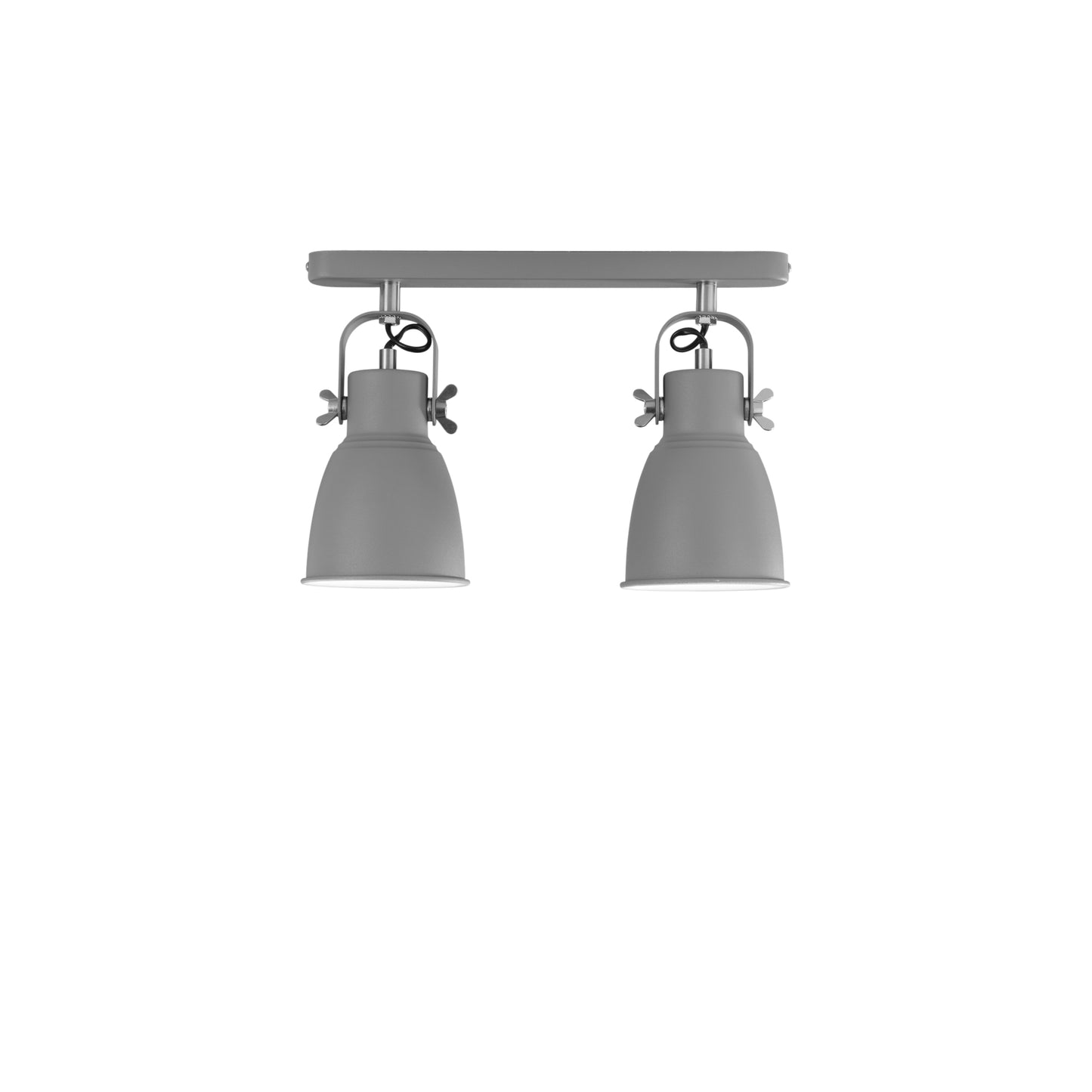 Plafone LEGEND in metallo grigio con interno bianco a due luci orientabili