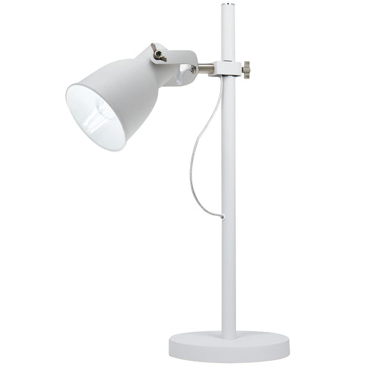 Lampada da tavolo LEGEND in metallo bianco con finiture nichel