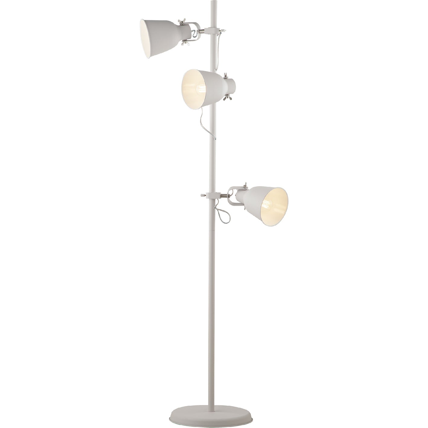 Piantana LEGEND in metallo bianco con finiture nichel - 3 punti luce
