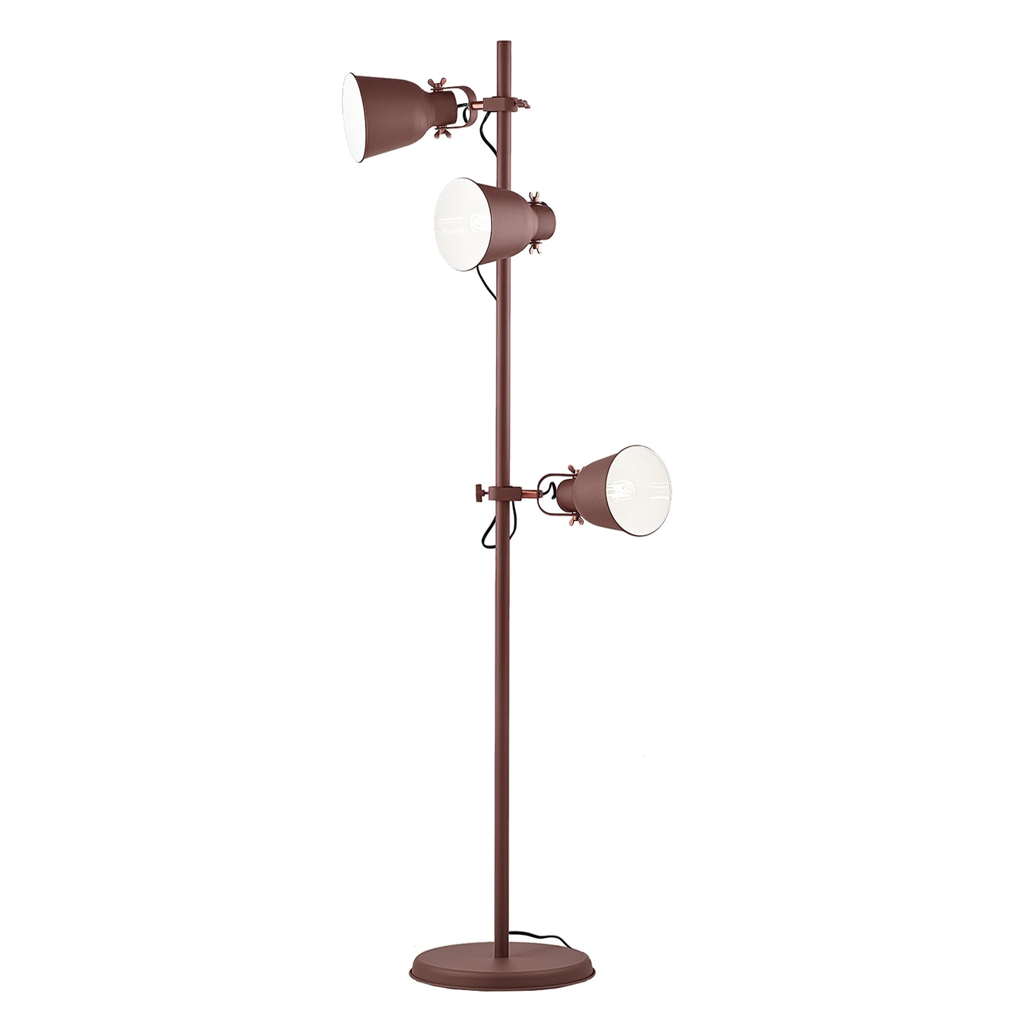 Piantana LEGEND in metallo bronzo con finiture rame - 3 punti luce