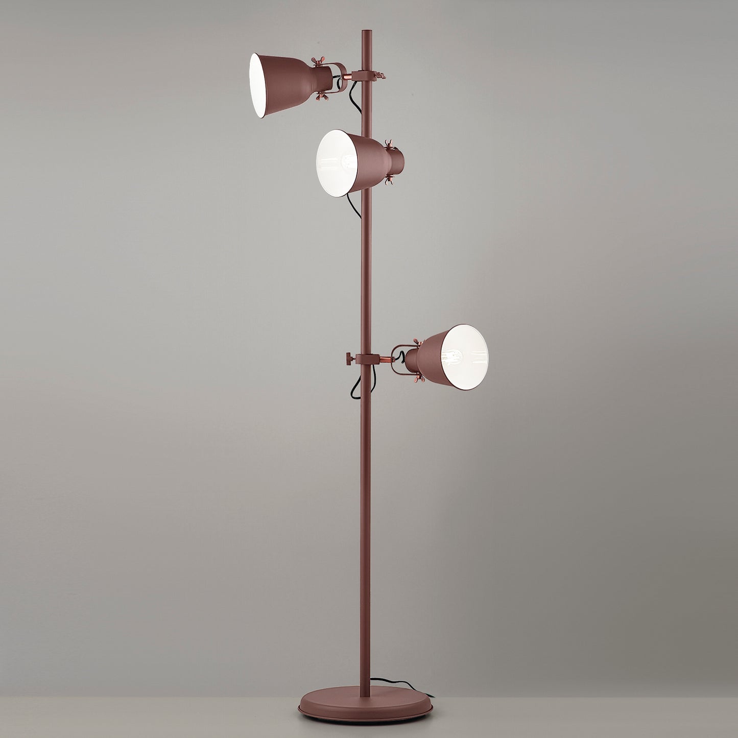 Piantana LEGEND in metallo bronzo con finiture rame - 3 punti luce