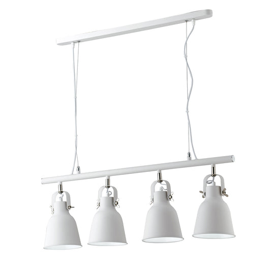 Sospensione LEGEND in metallo bianco con finiture nichel 4 punti luce