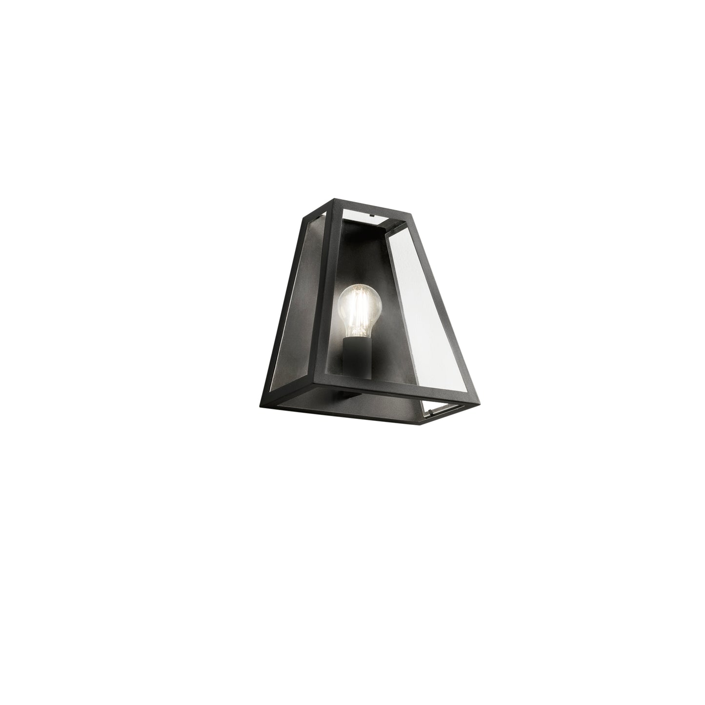 Applique LEXINGTON in metallo nero con diffusore in vetro